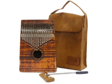 MAHALO Kalimba Flamed Koa in C Stimmung inkl. deluxe Tragetasche und Stimmhammer